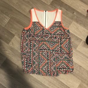 Vibrant geometric designed dress top